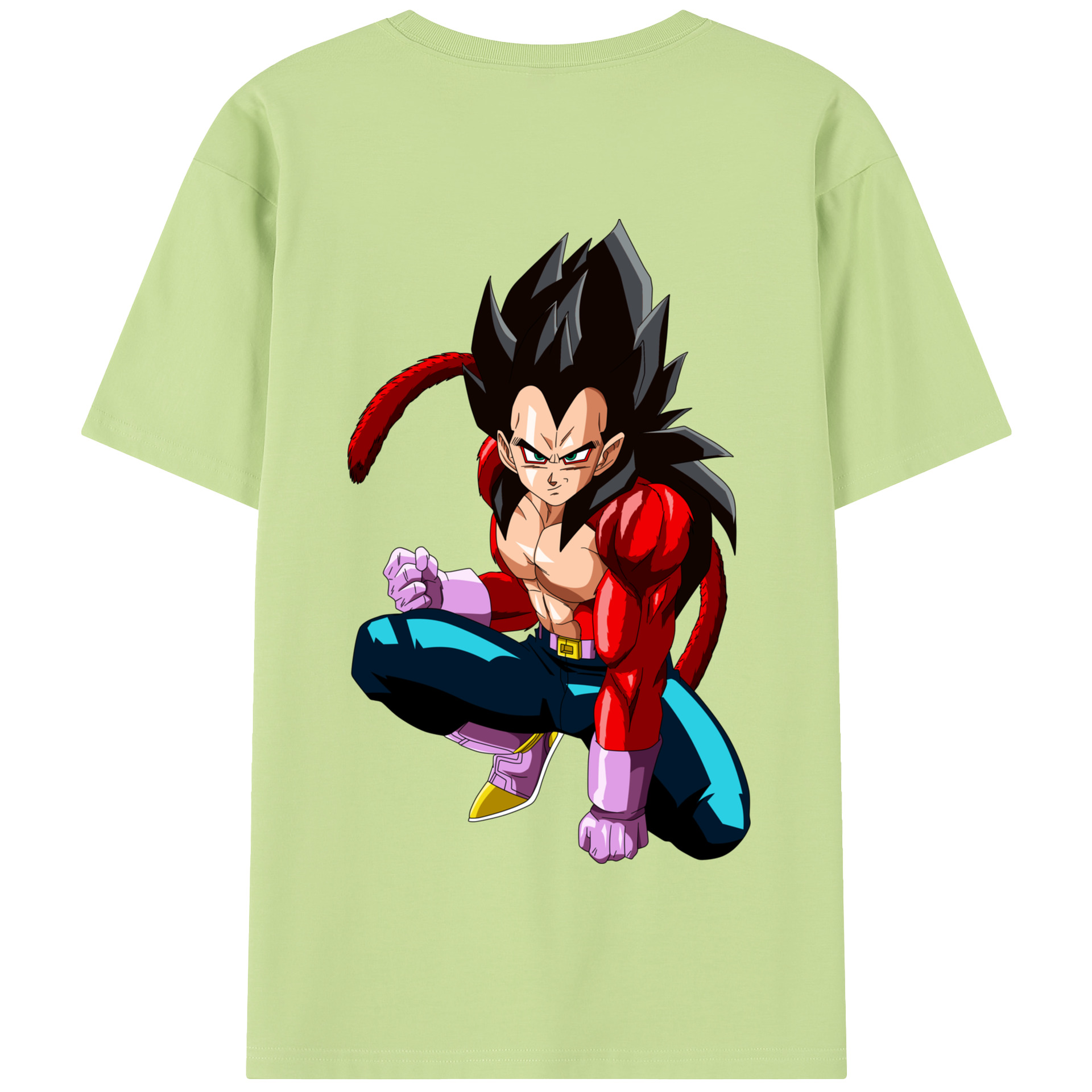 （画像用） ドラゴンボール ベジータ四世（Bejīta Yonsei）DRAGON BALL Vegeta IV 綿100％半袖Tシャツ（背面プリント）